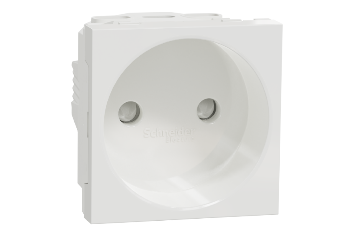 Розетка без з/к зі шторками 16А гвинтові зажими, 2 м білий (NU303318)