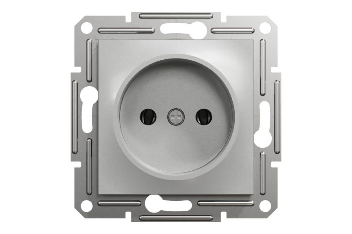 Розетка без заземлення Asfora Алюміній (EPH3000161)