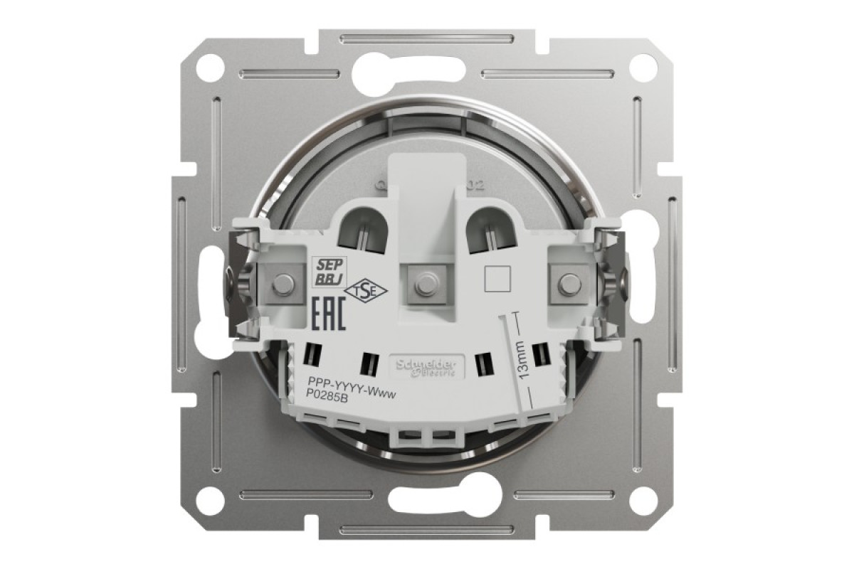 Розетка без заземлення Asfora Алюміній (EPH3000161)