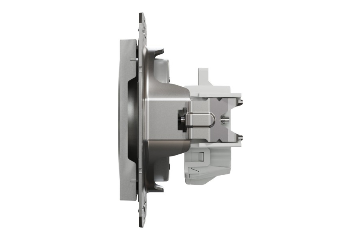 Розетка без заземлення Asfora Алюміній (EPH3000161)