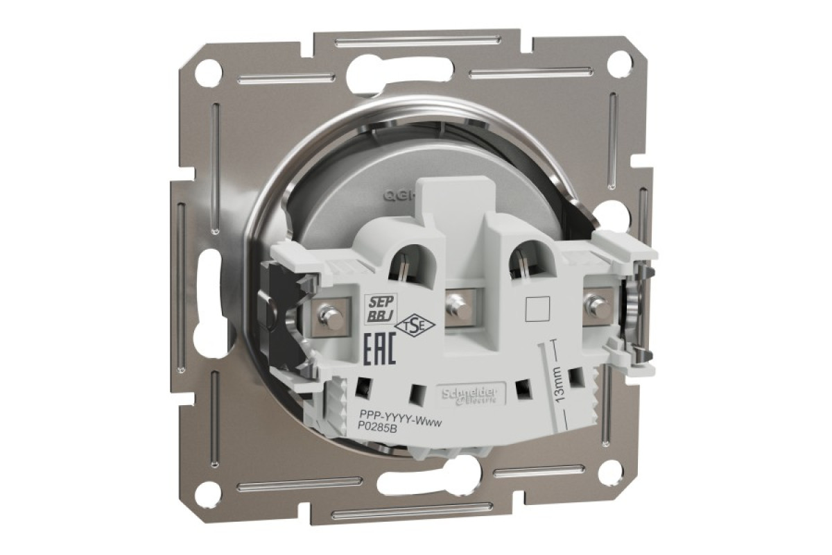 Розетка без заземлення Asfora Алюміній (EPH3000161)