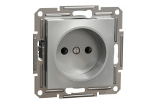 Розетка без заземлення Asfora Алюміній (EPH3000161)