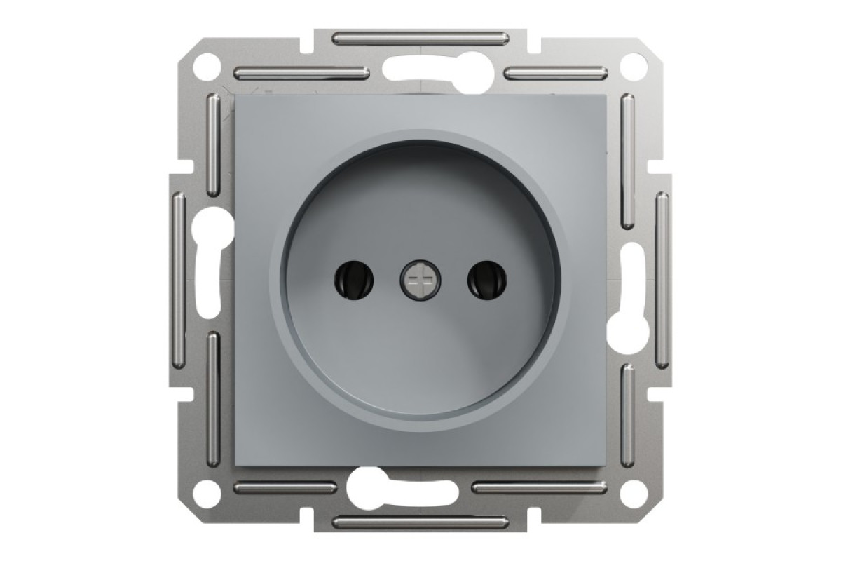 Розетка без заземлення Asfora Сталь (EPH3000162)
