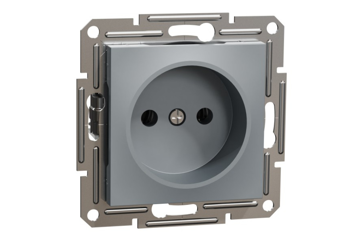 Розетка без заземлення Asfora Сталь (EPH3000162)