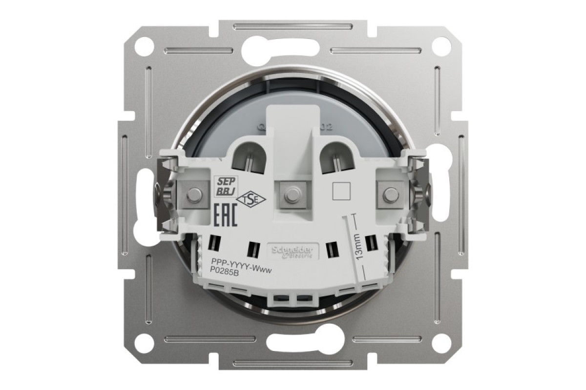 Розетка без заземлення Asfora Сталь (EPH3000162)