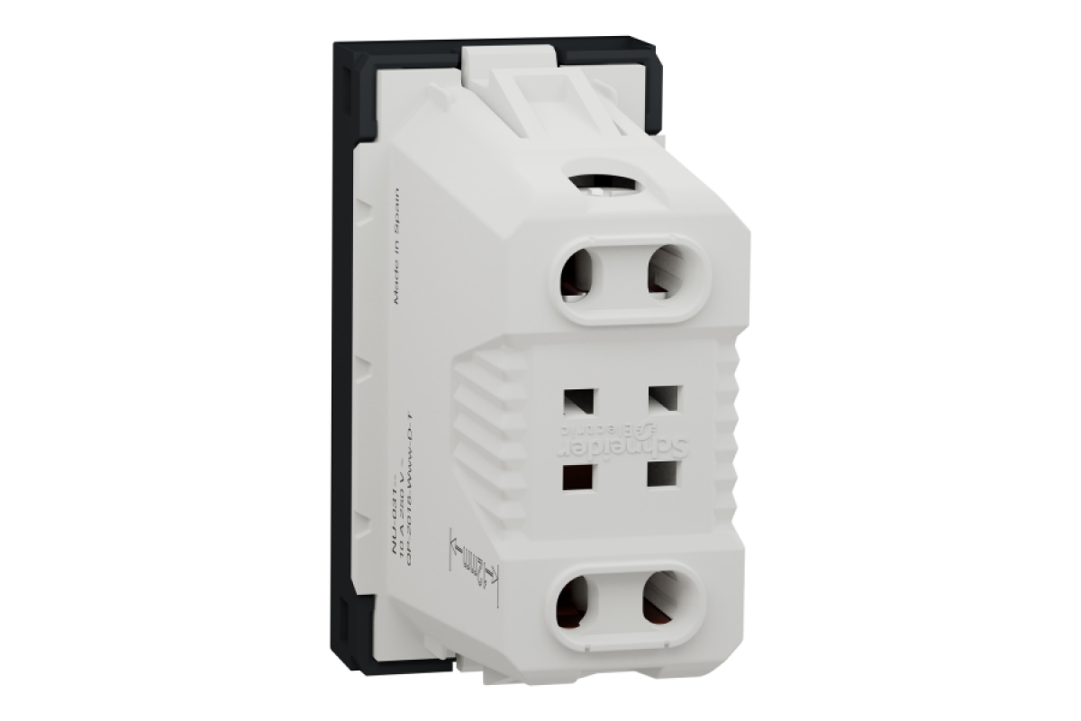 Розетка без заземлення зі шторками, клеми гвинтові, 1 модуль, антрацит (NU303154)