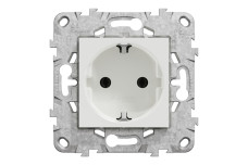 Розетка з з/к безі шторками 16А гвинтові зажими білий (NU503618)