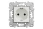 Розетка з з/к безі шторками 16А гвинтові зажими білий (NU503618)