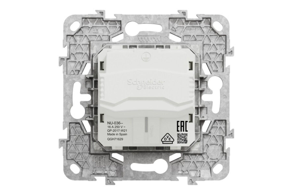 Розетка з з/к безі шторками 16А гвинтові зажими білий (NU503618)