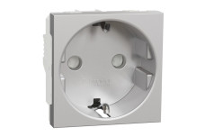 Розетка з з/к зі шторками 16А гвинтові зажими алюм (NU303730)