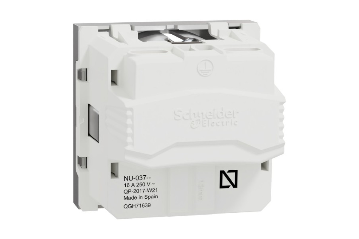 Розетка з з/к зі шторками 16А гвинтові зажими алюм (NU303730)