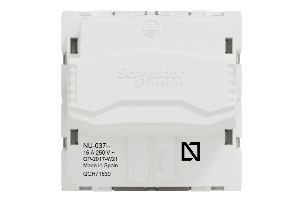 Розетка з з/к зі шторками 16А гвинтові зажими алюм (NU303730)