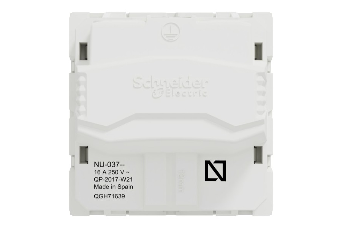 Розетка з з/к зі шторками 16А гвинтові зажими біла (NU303718)