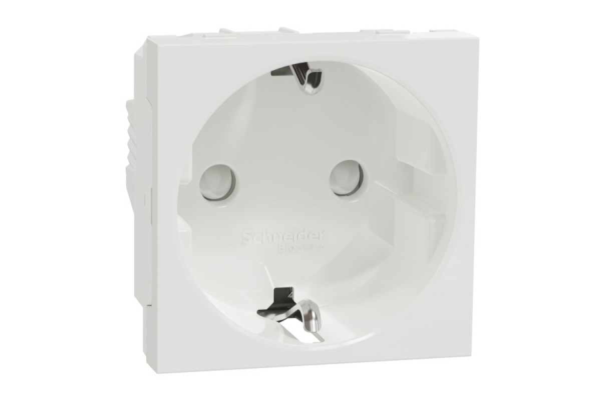 Розетка з з/к зі шторками 16А гвинтові зажими біла (NU303718)
