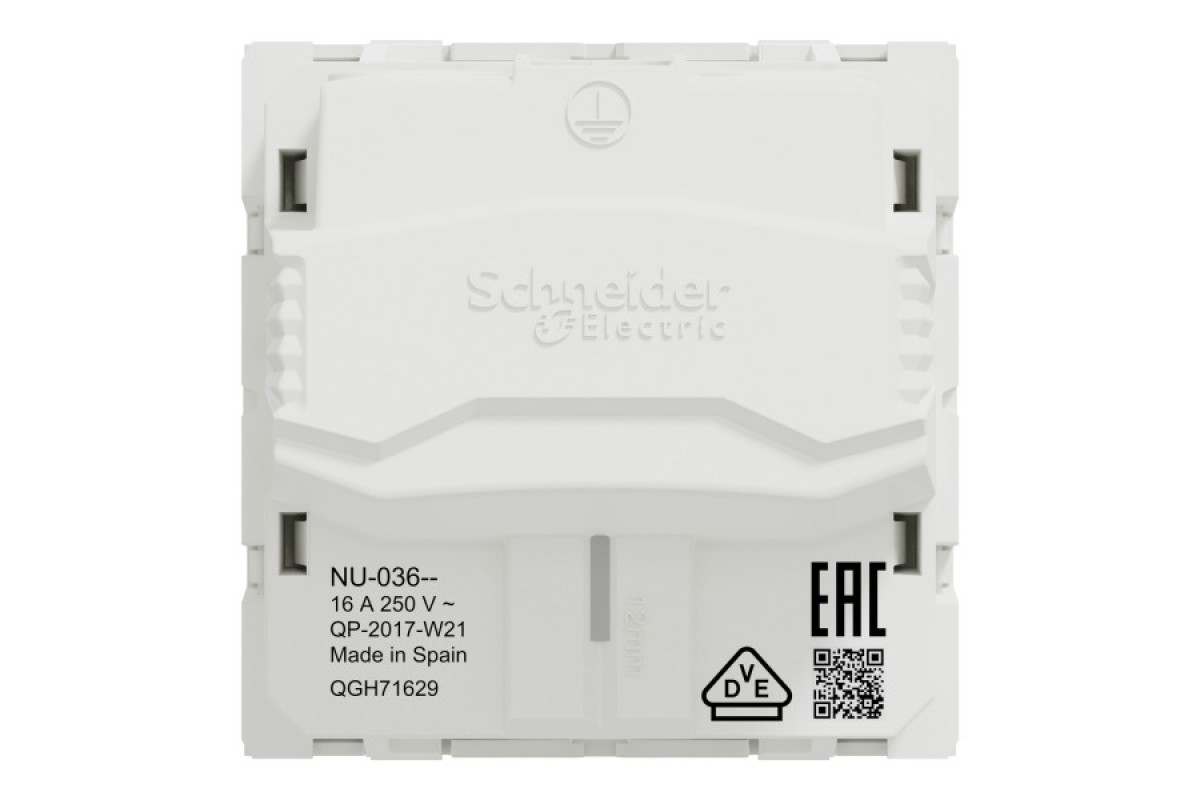 Розетка з з/к зі шторками 16А гвинтові зажими білий (NU303618)