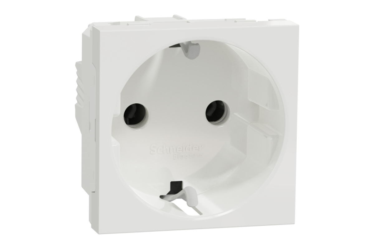 Розетка з з/к зі шторками 16А гвинтові зажими білий (NU303618)