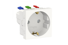 Розетка з з/к зі шторками 16А гвинтові зажими білий (NU503718)