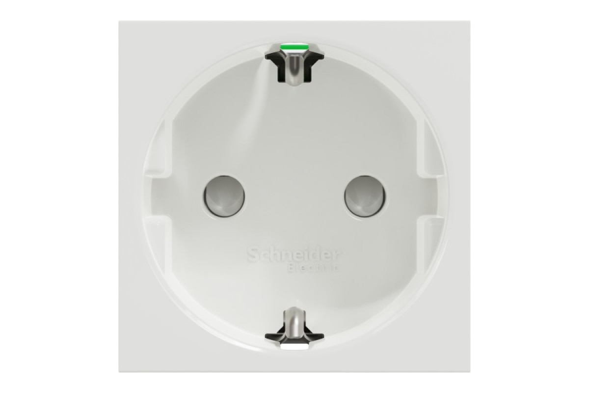 Розетка з з/к зі шторками 16А самозажимні клеми біла (NU305718)