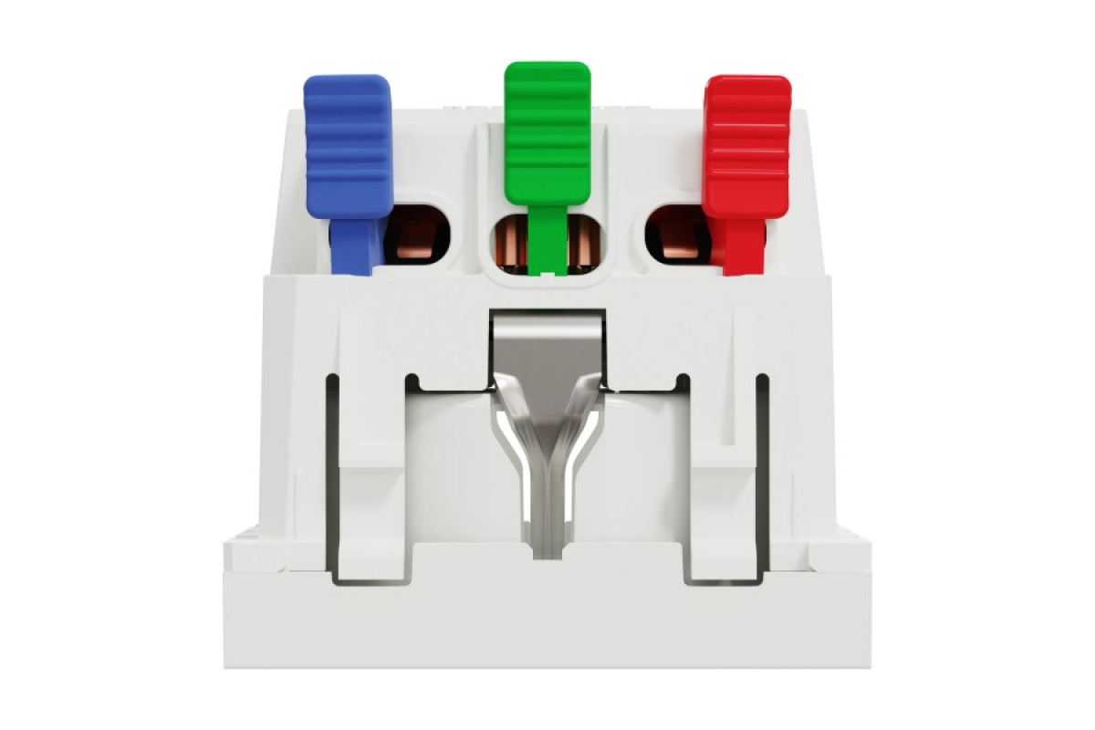 Розетка з з/к зі шторками 16А самозажимні клеми біла (NU305718)