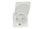 Розетка з з/к, зі шторками з кришкою, 16А, гвинтові зажими білий (NU303718TA)