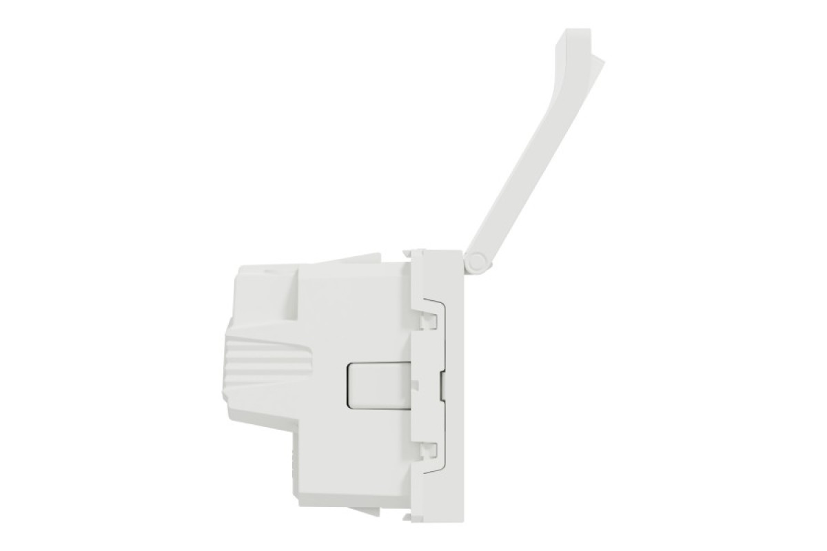 Розетка з з/к, зі шторками з кришкою, 16А, гвинтові зажими білий (NU303718TA)