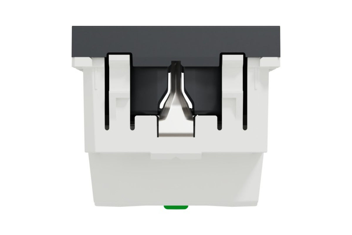 Розетка з з/к, зі шторками, 16А, самозажимні клеми, антрацит (NU305754)