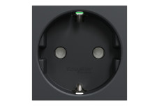 Розетка з з/к, зі шторками, 16А, самозажимні клеми, антрацит (NU305754)