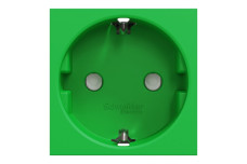 Розетка з з/к, зі шторками, 16А, самозажимні клеми, зелений (NU303706)