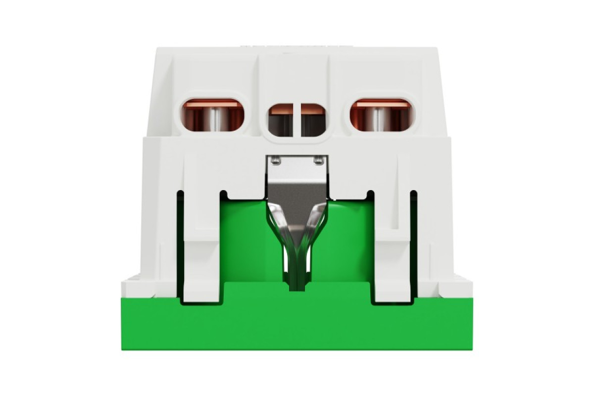 Розетка з з/к, зі шторками, 16А, самозажимні клеми, зелений (NU303706)