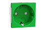 Розетка з з/к, зі шторками, 16А, самозажимні клеми, зелений (NU303706)