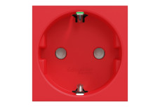 Розетка з з/к, зі шторками, 16А, самозажимні клеми, червоний (NU305703)