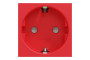 Розетка з з/к, зі шторками, 16А, самозажимні клеми, червоний (NU305703)