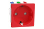 Розетка з з/к, зі шторками, 16А, самозажимні клеми, червоний (NU305703)