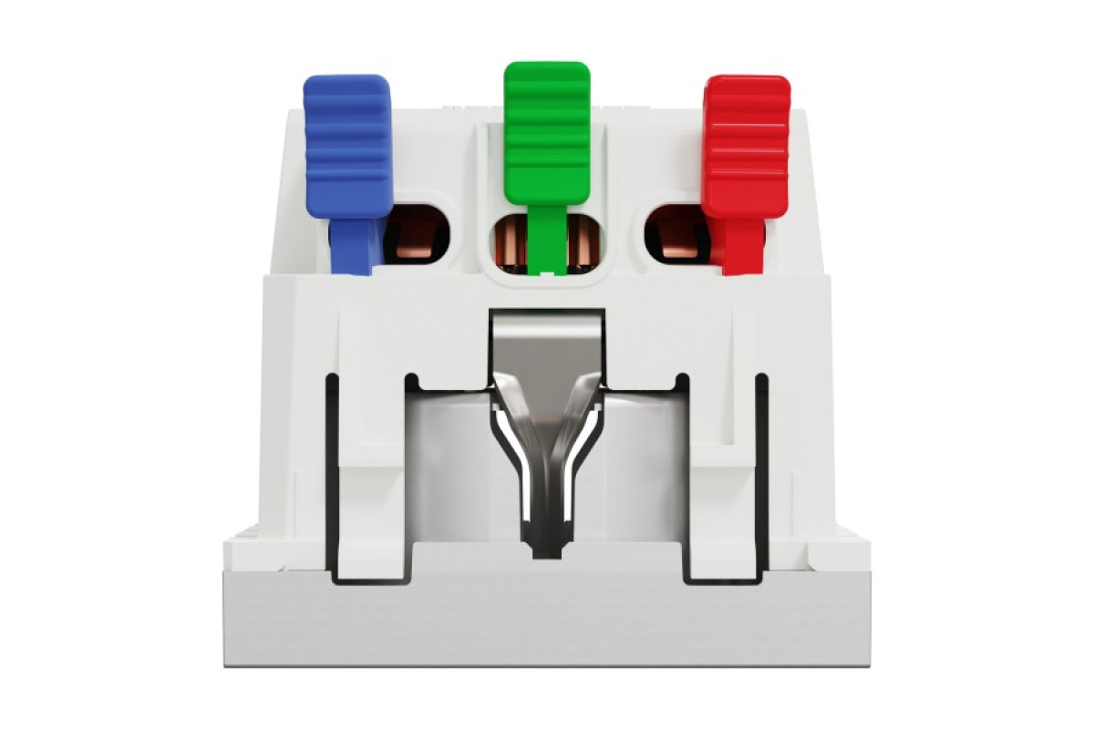 Розетка з з/к, зі шторками, 16А. самозажимні клеми, алюміній (NU305730)