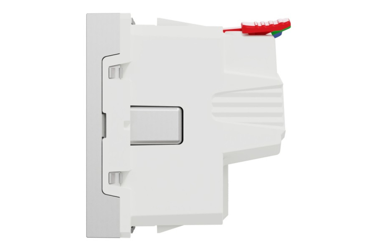 Розетка з з/к, зі шторками, 16А. самозажимні клеми, алюміній (NU305730)