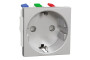 Розетка з з/к, зі шторками, 16А. самозажимні клеми, алюміній (NU305730)