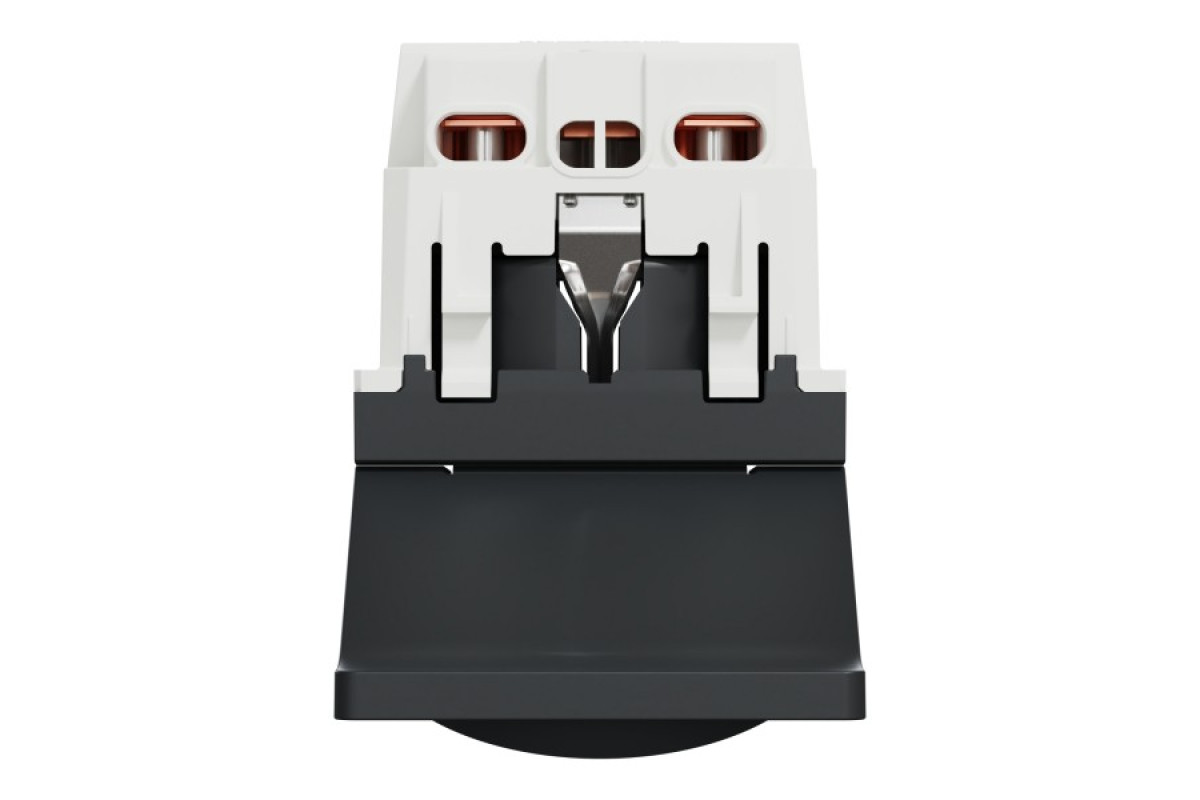 Розетка з з/к, зі шторками, з кришкою, 16А, гвинтові зажими, антрацит (NU303754TA)