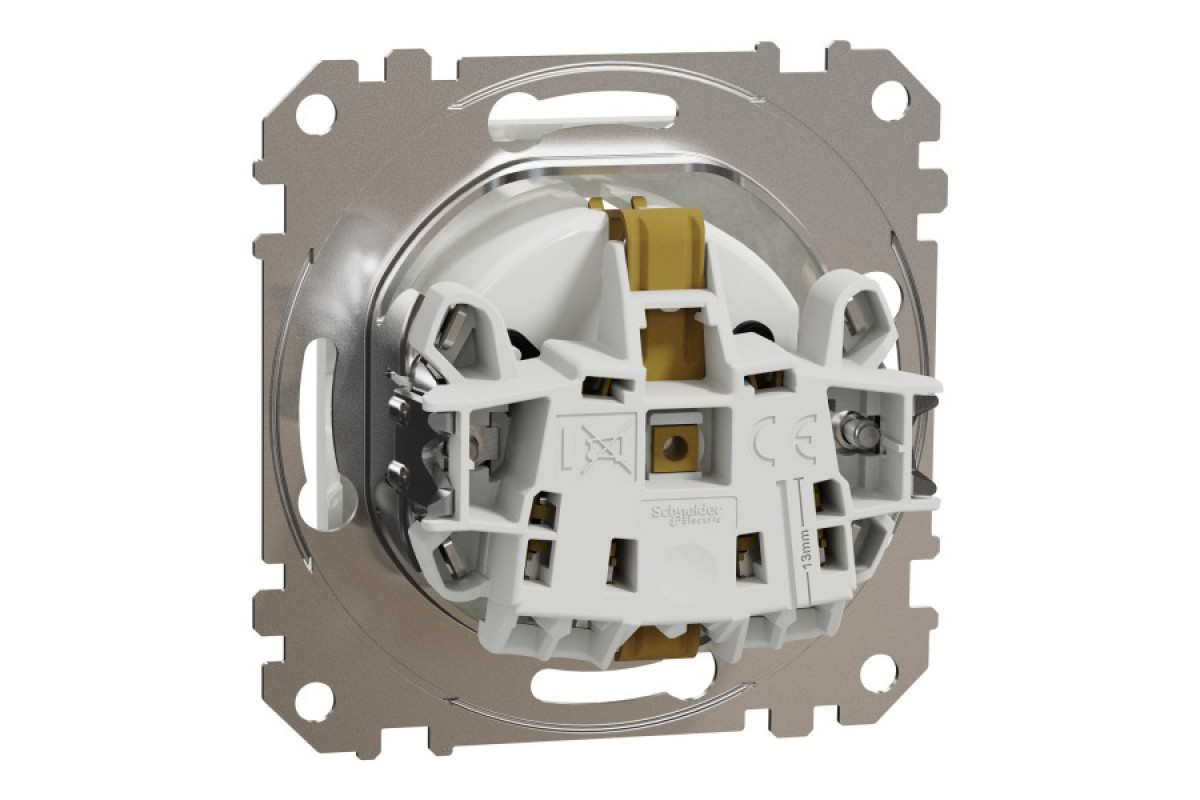 Розетка з заземлення та зі шторками Білий Sedna Design (SDD111022)