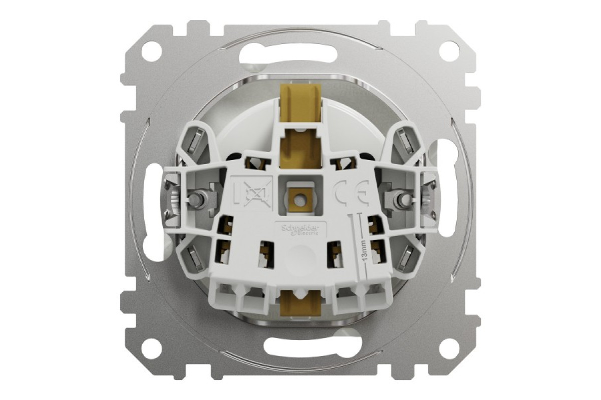 Розетка з заземлення та зі шторками Білий Sedna Design (SDD111022)