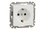 Розетка з заземлення та зі шторками Білий Sedna Design (SDD111022)