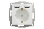 Розетка з заземленням + 2 USB тип А Білий Sedna Design (SDD111052)