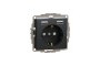 Розетка з заземленням + 2 USB тип А Чорний Sedna Design (SDD114052)