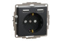 Розетка з заземленням + 2 USB тип А Чорний Sedna Design (SDD114052)