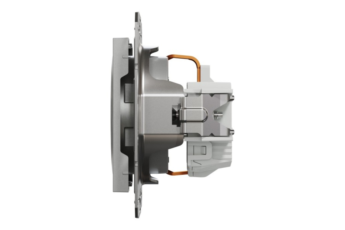 Розетка з заземленням Asfora Алюміній (EPH2900161)