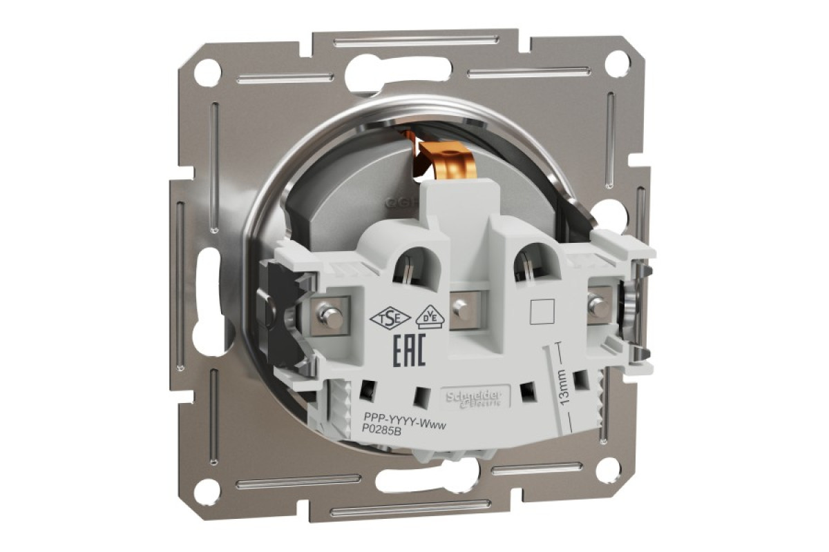 Розетка з заземленням Asfora Алюміній (EPH2900161)