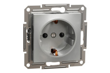 Розетка з заземленням Asfora Алюміній (EPH2900161)