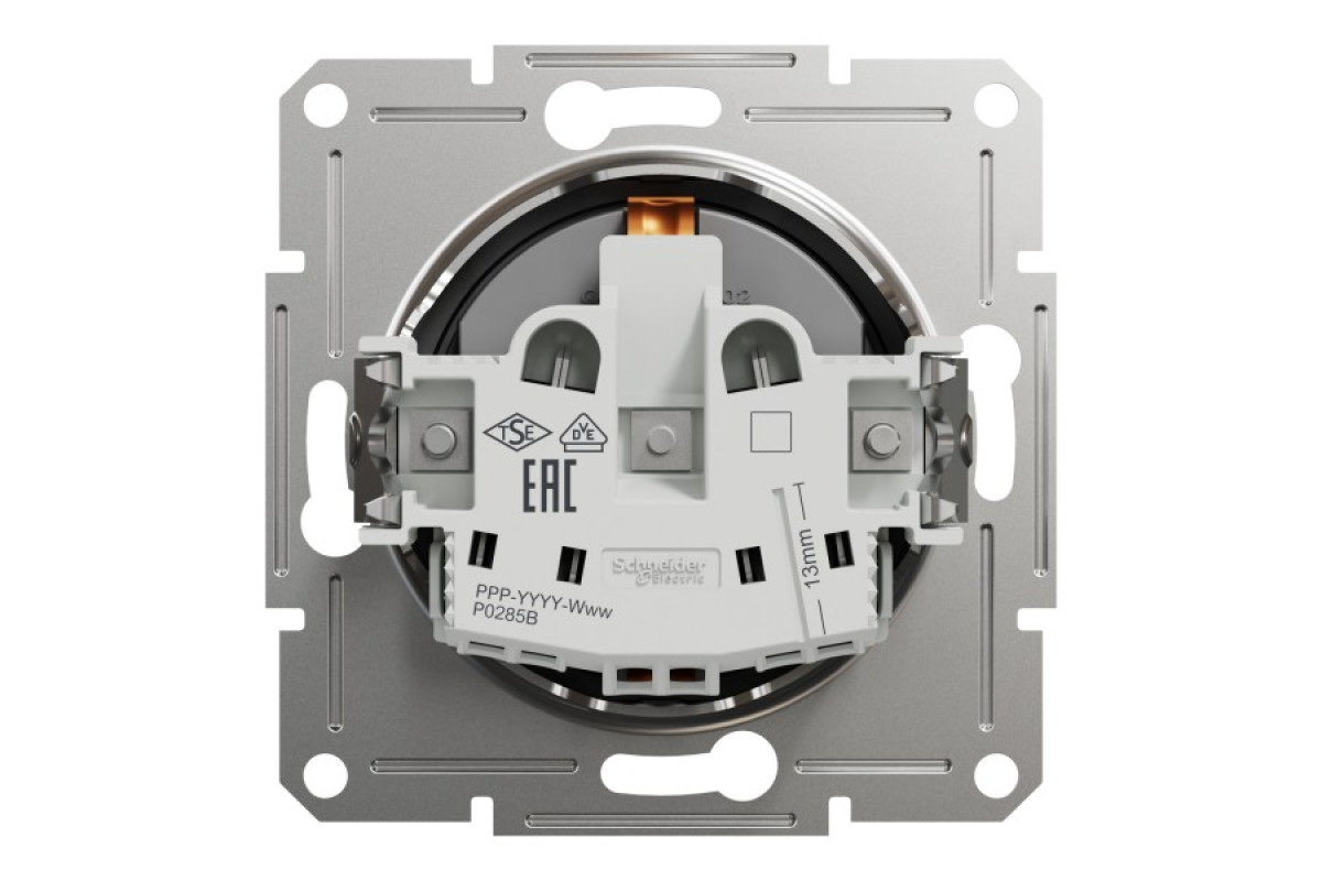 Розетка з заземленням Asfora Антрацит (EPH2900171)