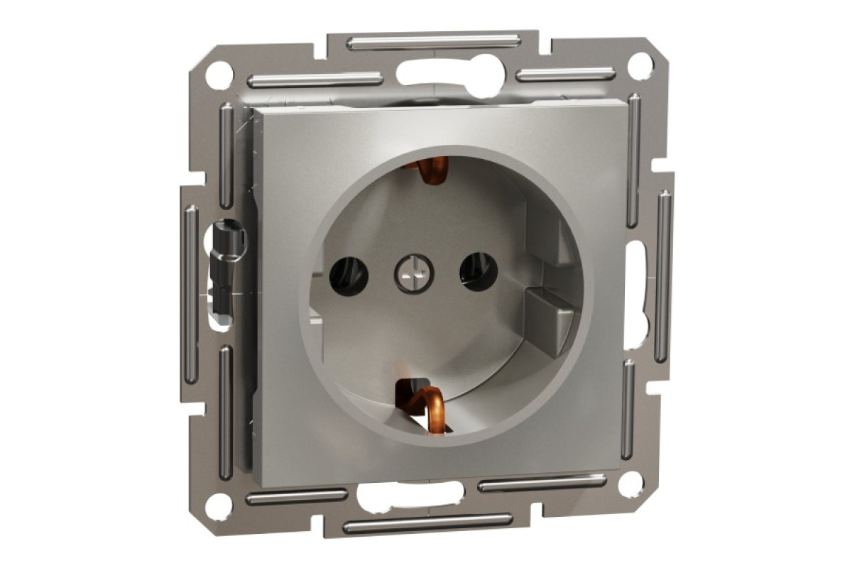 Розетка з заземленням Asfora Бронза (EPH2900169)