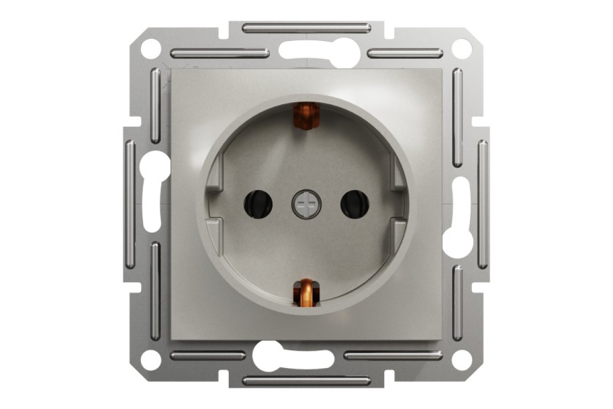 Розетка з заземленням Asfora Бронза (EPH2900169)