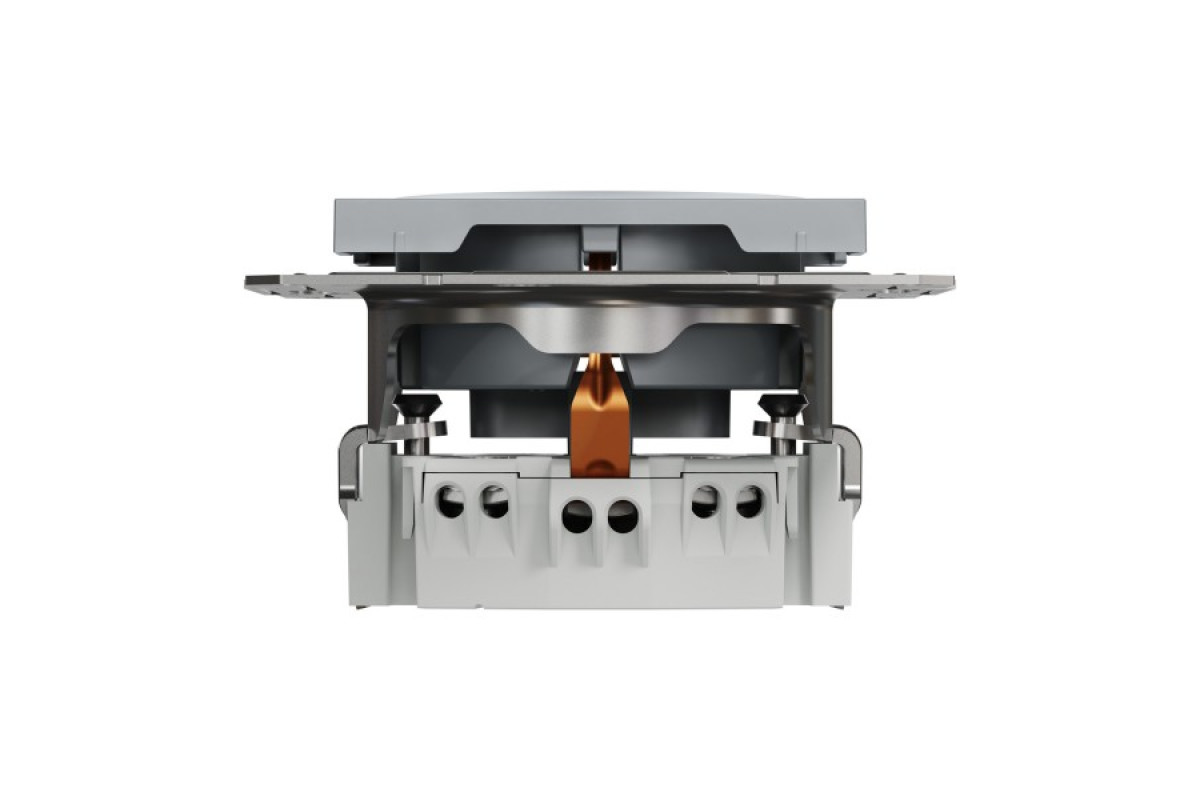 Розетка з заземленням Asfora Сталь (EPH2900162)